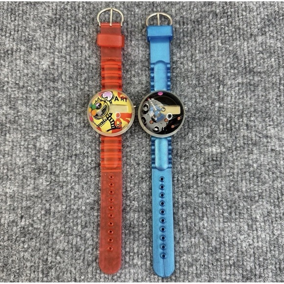 Lot Of 2 Bubble Watches UNTESTED Art Cat & Space Thunder - Picture 1 of 6